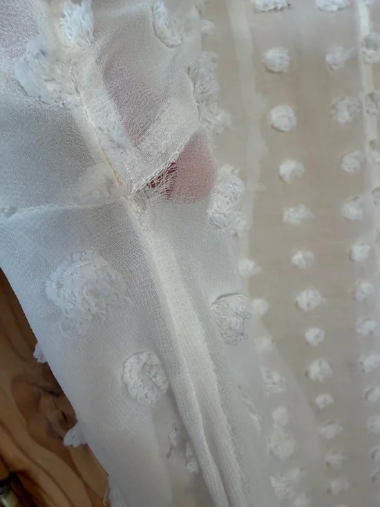 🌻5 for $30🌻 Maurices Cream Swiss Dot Sheer Kimono Cover-Up - Picture 13 of 13